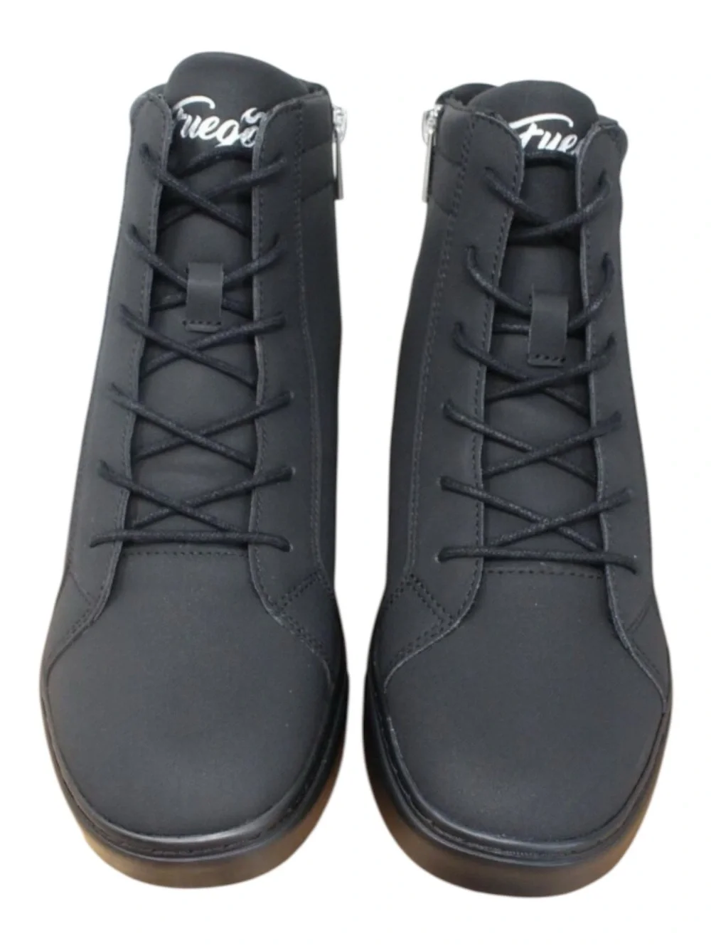 Fuego Black Wedge High-Top Sneaker Boots - Picture 2 of 6